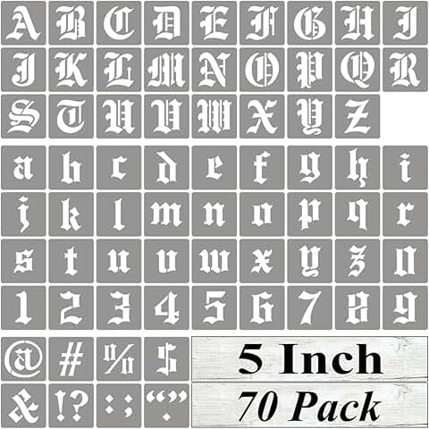 5 Inch Alphabet Letter Stencils Pack for Painting