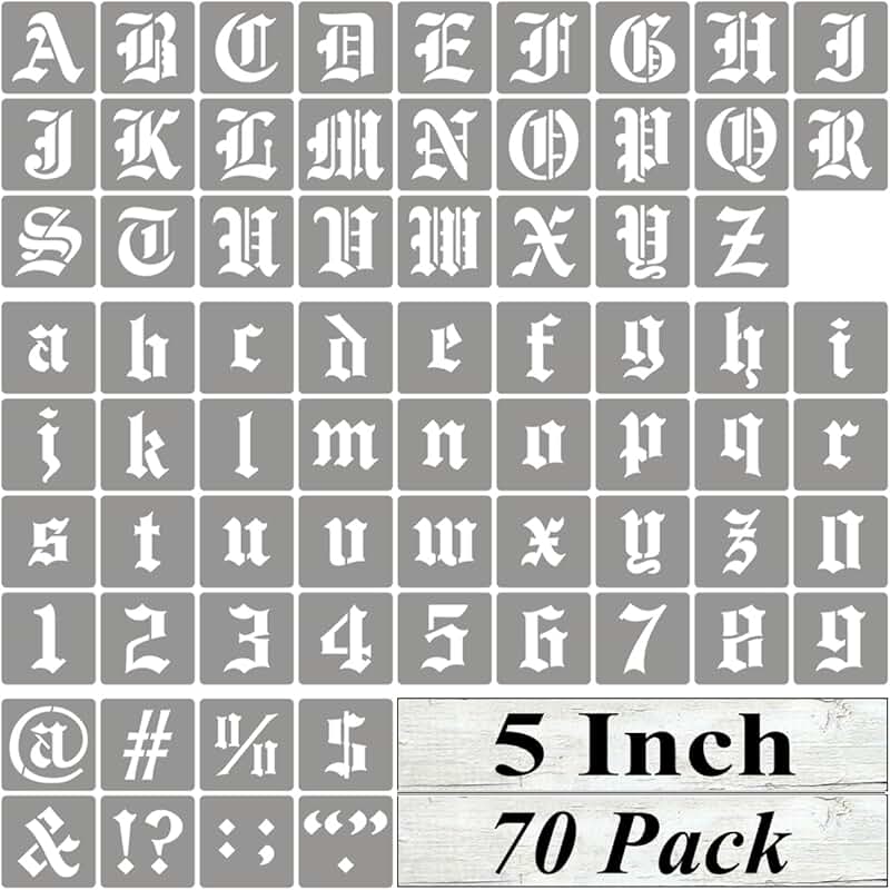 5 Inch Alphabet Letter Stencils Pack for Painting