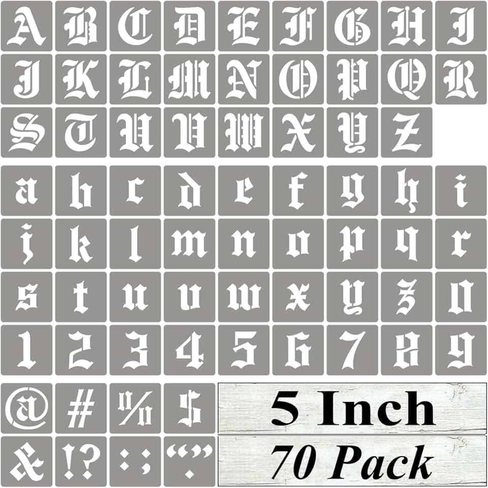 5 Inch Alphabet Letter Stencils Pack for Painting
