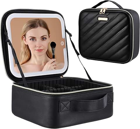 Portable Makeup Bag with LED Mirror for Travel