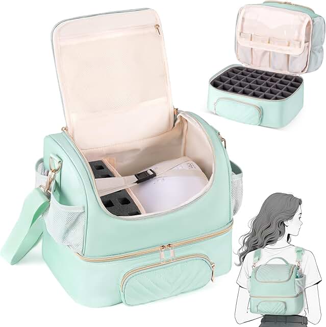 Double Layer Nail Polish Storage Bag for 45+ Bottles