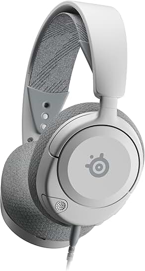 Lightweight White Gaming Headset with Noise-Canceling Mic