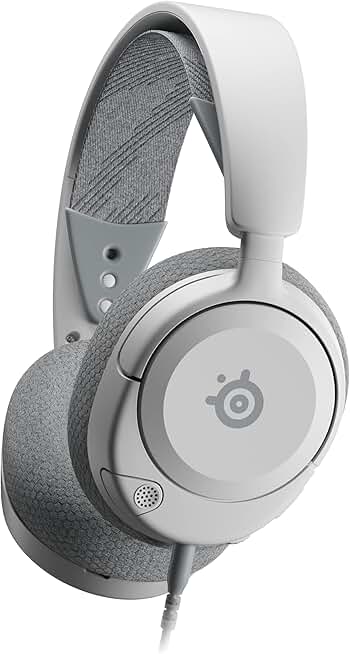 Lightweight White Gaming Headset with Noise-Canceling Mic