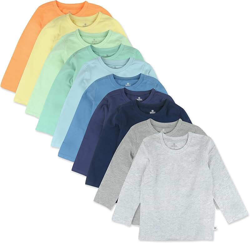 10 Organic Cotton Long Sleeve T-Shirts for Kids