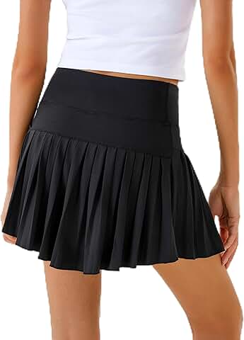 Women’s High-Waisted Pleated Tennis Skirt with Pocket