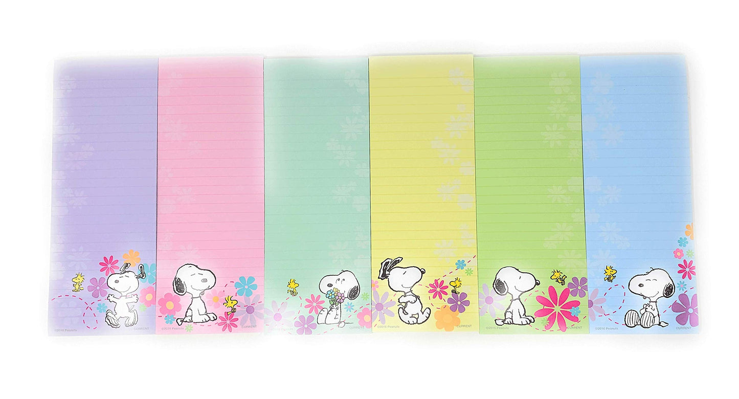 Peanuts Beagle and Woodstock Spring Flowers Notepads, 6-Pack