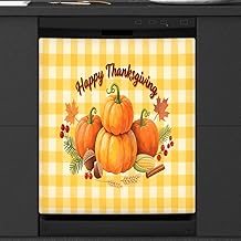 Thanksgiving Maple Pumpkin Plaid Dishwasher Cover