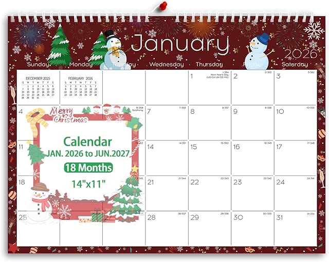 2026-2027 Wall Calendar, 11x14 inches, 18 months