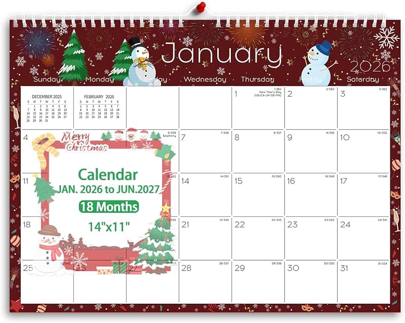 2026-2027 Wall Calendar, 11x14 inches, 18 months