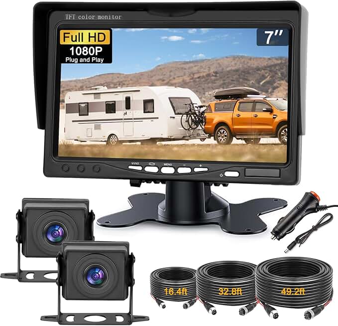 7-Inch HD 1080P Backup Camera with Wide Angle View