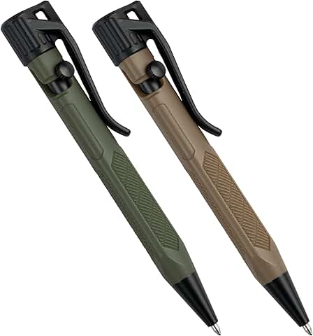 Weatherproof Olive Drab and Flat Dark Earth Mini Bolt-Action Pens, 2 Pack