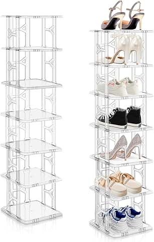 Vertical Shoe Organizer with 14 Tiers