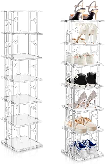 Vertical Shoe Organizer with 14 Tiers
