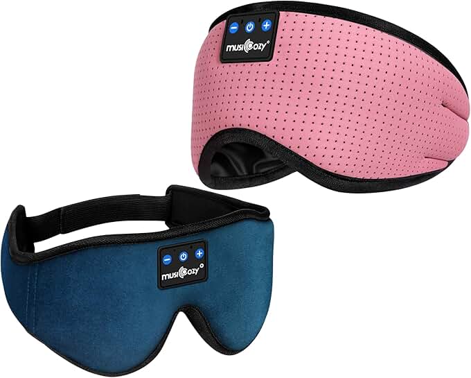 Breathable Bluetooth Sleep Headphones and Eye Mask (2 Pack)