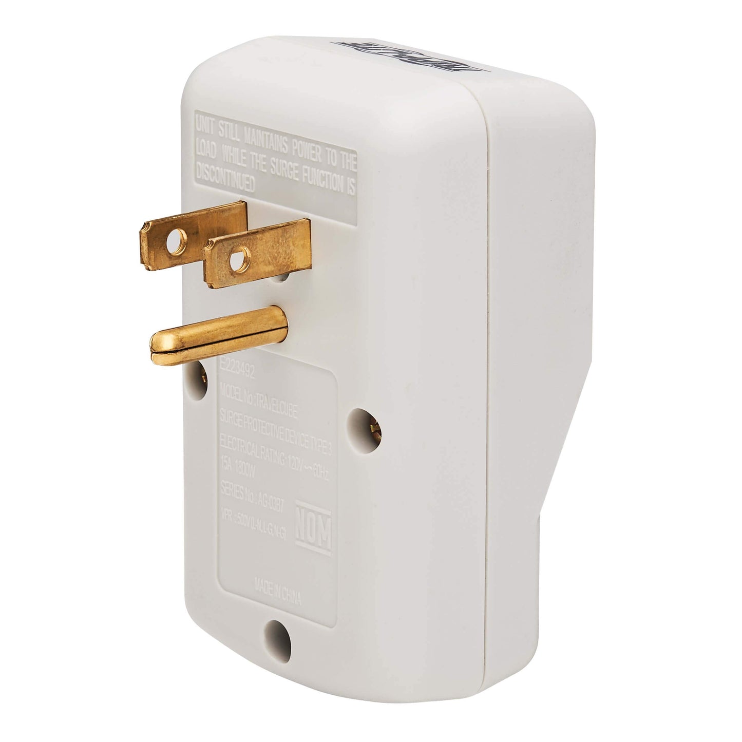 1 Outlet Portable Surge Protector Power Strip, Direct Plug In, Tel/Modem Protection, Lifetime Warranty & $10,000 INSURANCE (TRAVELCUBE)