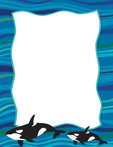 Sea and Sky Whales Decorative Printer Paper, 50 Sheets