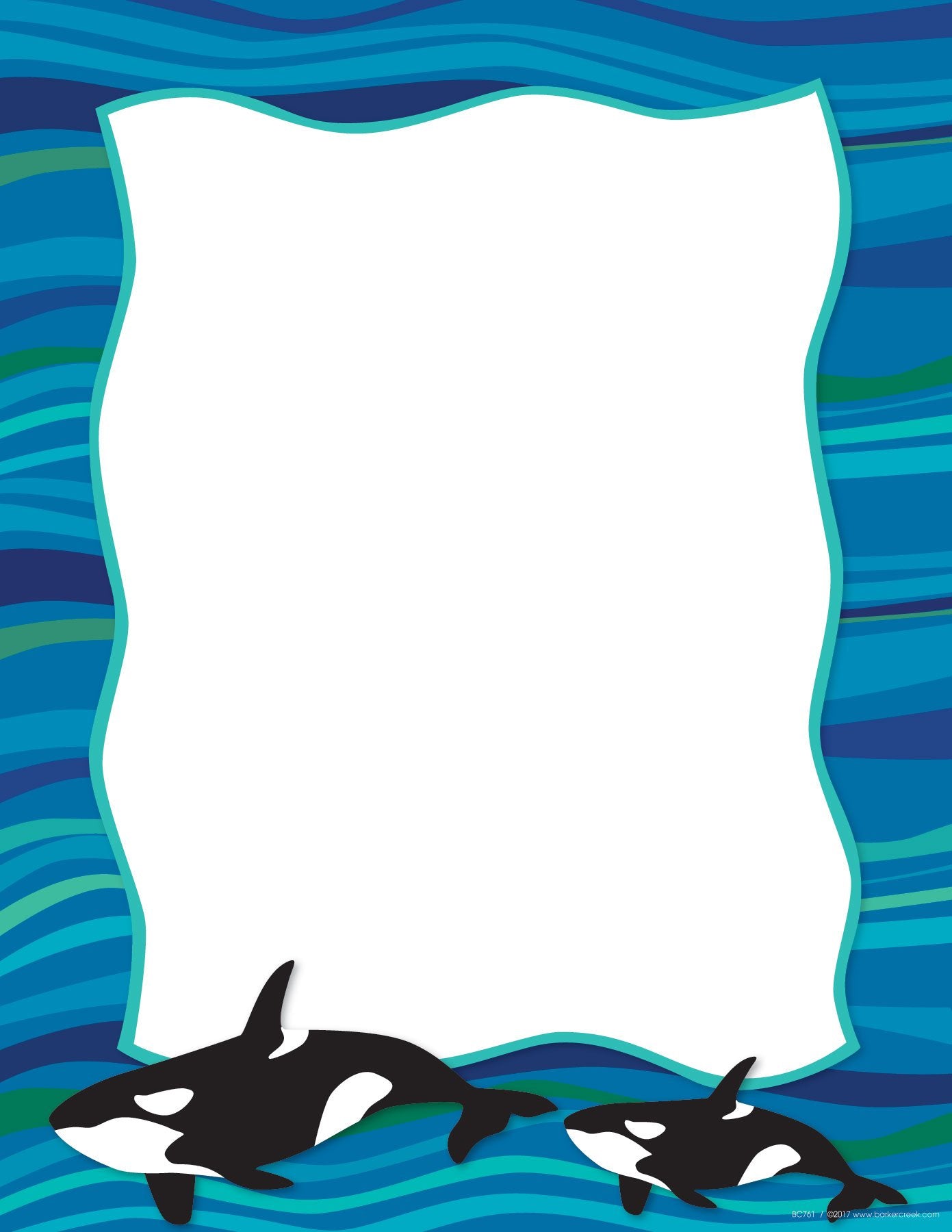 Sea and Sky Whales Decorative Printer Paper, 50 Sheets