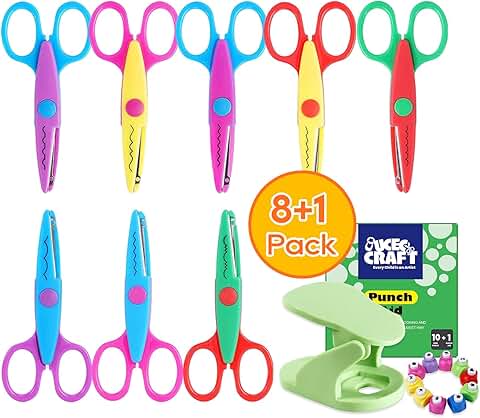 Craft Scissors and Paper Punch for Crafts and Scrapbooking