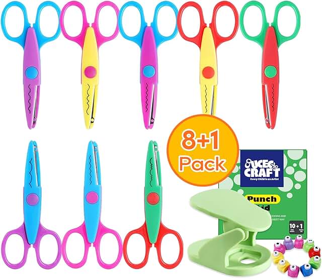 Craft Scissors and Paper Punch for Crafts and Scrapbooking