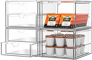 Set of 4 Clear Acrylic Drawer Organizers