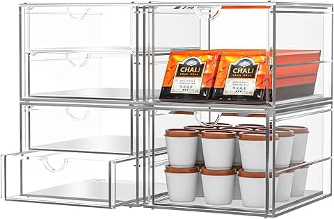 Set of 4 Clear Acrylic Drawer Organizers
