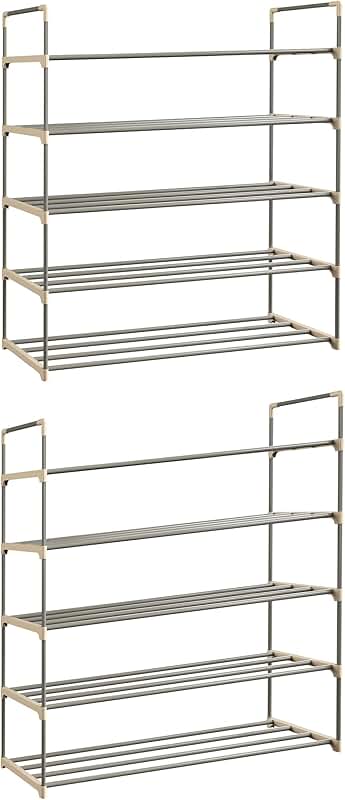 5-Tier Shoe Storage Rack for Closet and Entryway