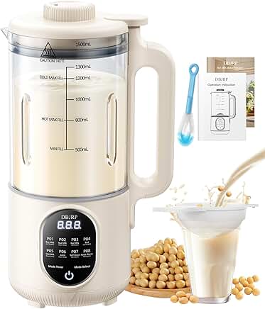 44oz Nut Milk Maker with 8 Functions and Self-Cleaning