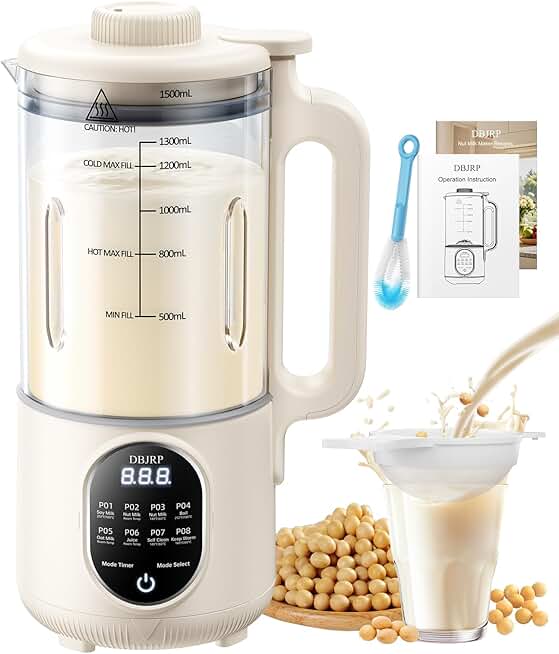 44oz Nut Milk Maker with 8 Functions and Self-Cleaning