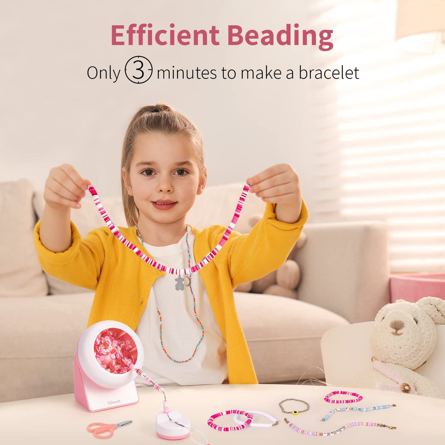 Clay Bead Spinner Kit with 2000 Beads and Jewelry Making Accessories