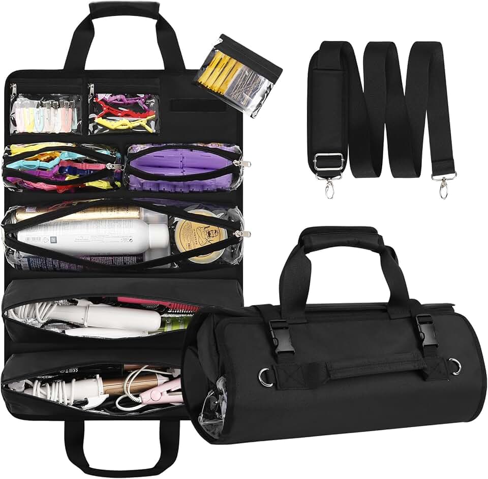 Travel Hair Tool Bag with Detachable Pouches