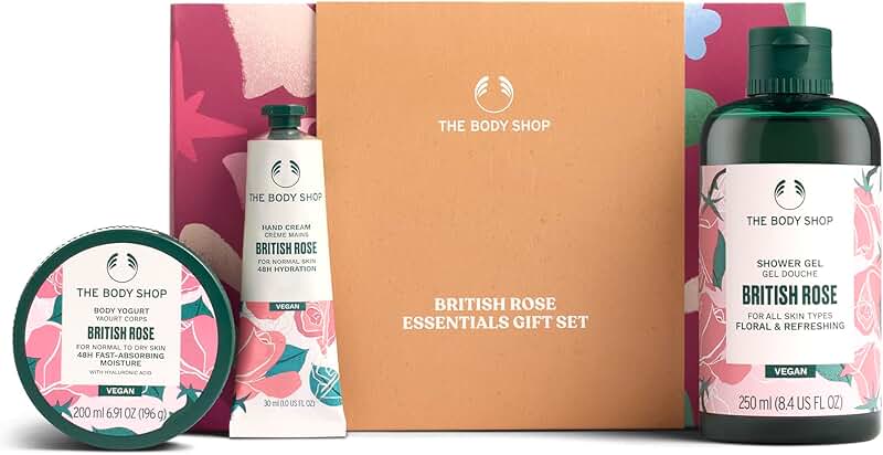 British Rose 3-Piece Gift Set with Body Yogurt, Hand Cream, Shower Gel