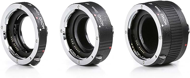 3-Piece AF Chrome Macro Extension Tube Set for Sony Alpha