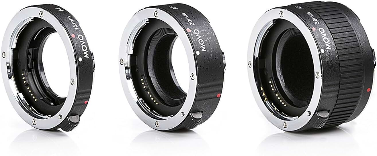 3-Piece AF Chrome Macro Extension Tube Set for Sony Alpha