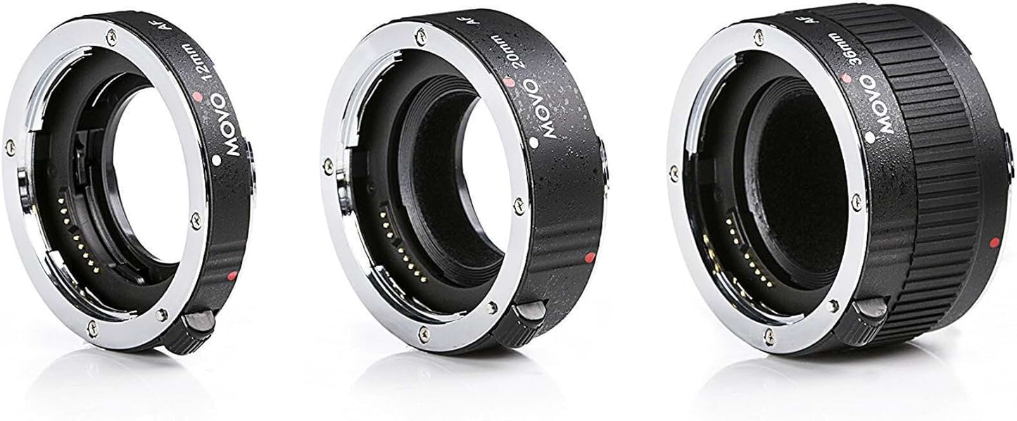 3-Piece AF Chrome Macro Extension Tube Set for Sony Alpha