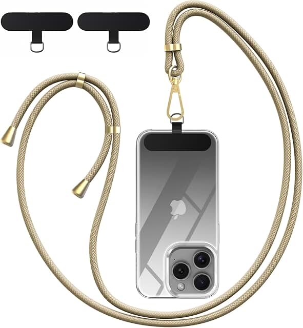 Adjustable Crossbody Phone Lanyard with 2 Patches