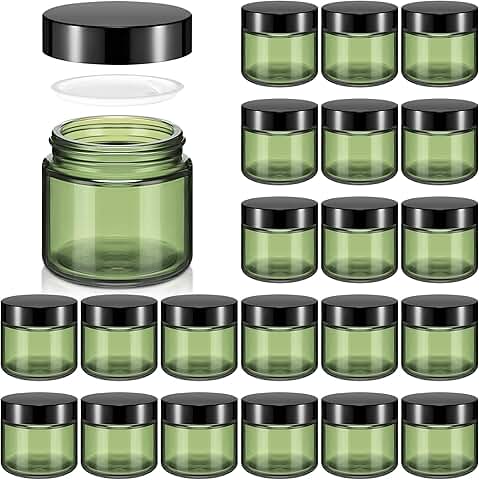 Set of 32 Small Glass Jars with Lids for Cosmetics