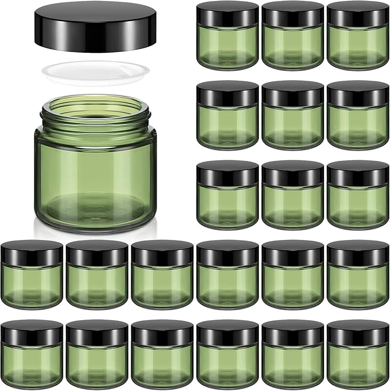 Set of 32 Small Glass Jars with Lids for Cosmetics