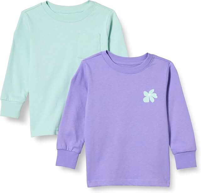 Kids' Long-Sleeve Rib Cuff T-Shirt Pack of 2