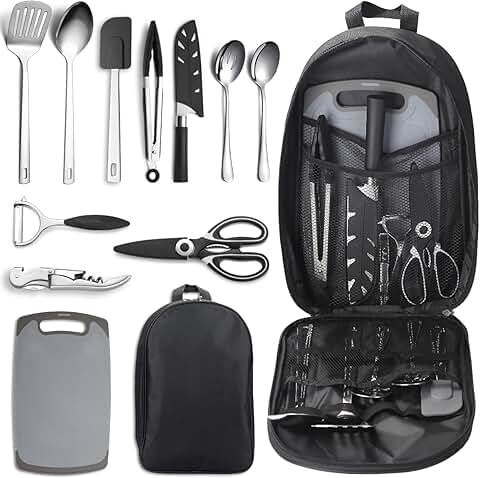 Portable Camping Cooking Utensil Set for Travel and Picnics