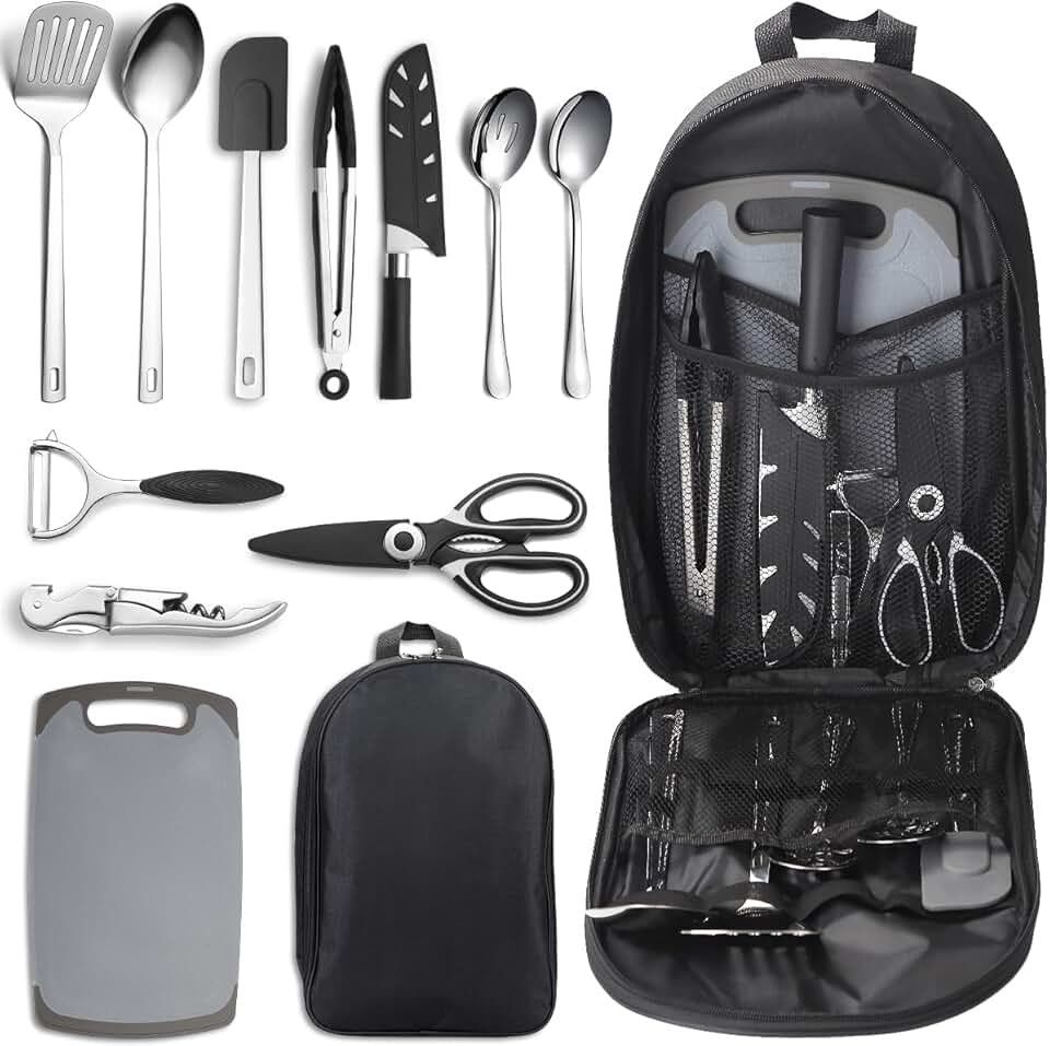 Portable Camping Cooking Utensil Set for Travel and Picnics
