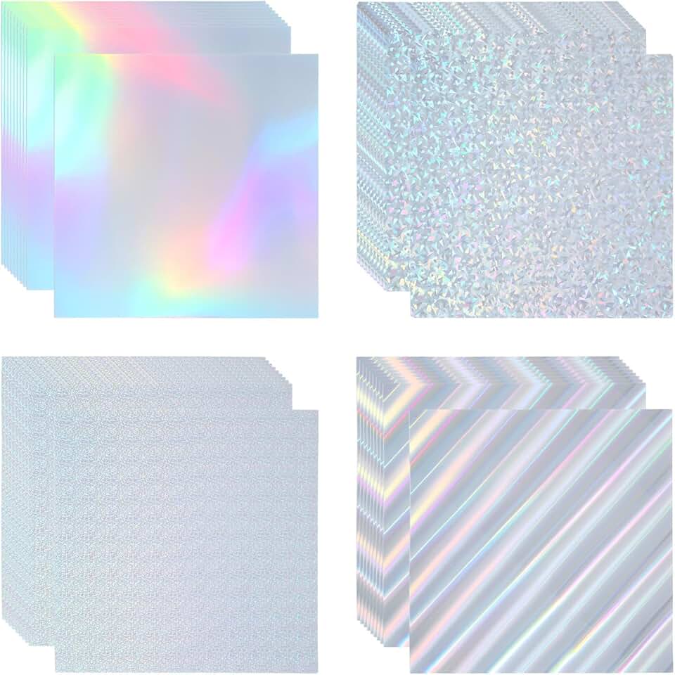 12x12 Inch Holographic Cardstock Pack in Four Colors