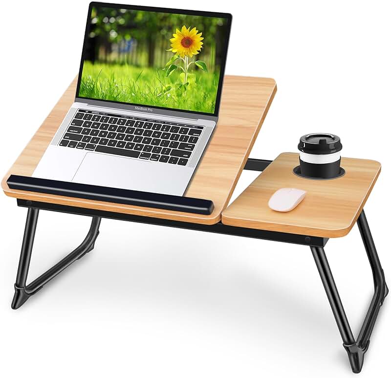 Adjustable Bed Laptop Desk with Cup Holder