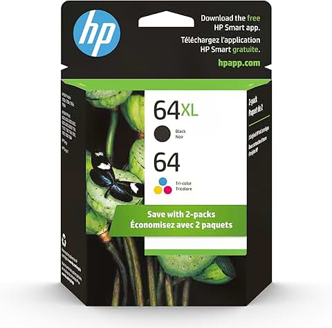 64 Tri-Color and Black Ink Cartridges for Envy Series