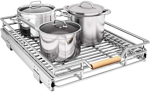 Chrome Pull-Out Cabinet Organizer, 15" x 21"
