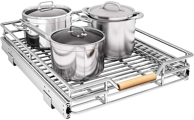 Chrome Pull-Out Cabinet Organizer, 15" x 21"