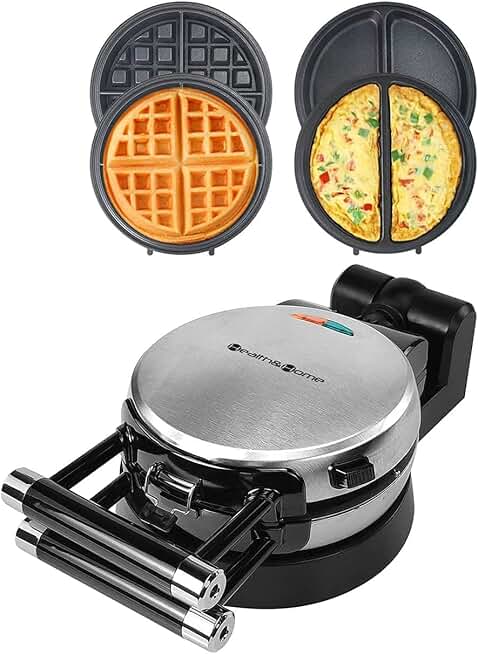 Rotating Nonstick Waffle and Omelet Maker