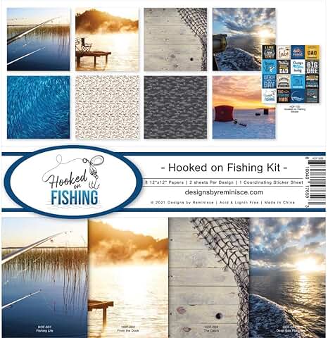 White Scrapbook and Card Kit for Fishing Memories
