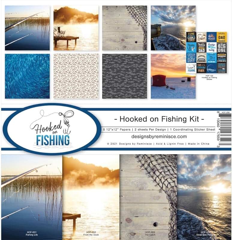 White Scrapbook and Card Kit for Fishing Memories