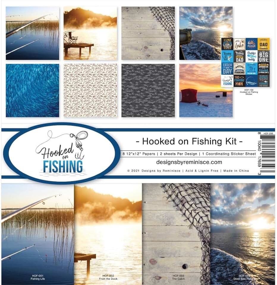 White Scrapbook and Card Kit for Fishing Memories