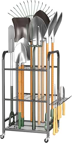 Garden Tool Organizer and Storage for Indoor and Outdoor Use